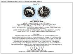 1996 P USA United States ATLANTA OLYMPICS High Jump Proof Silver $1 Coin i97061
