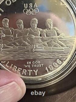 1996 P USA United States XXVI OLYMPICS ATLANTA Rowing Proof Silver $ Coin