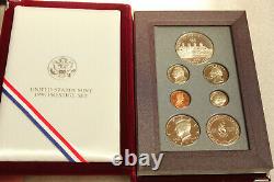 1996 Prestige 7-Coin US Olympic Dollar Mint Proof Set withBox