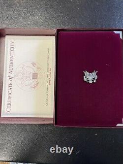1996 Prestige US Mint 7 Coin Proof Set, Atlanta Olympics Silver Dollar Box/COA