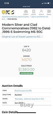 1996 S-Olympic Comm. Swimming- PCGS- MS70- 127/0- Highly Collective