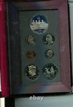 1996 S Olympic Rowing Silver Dollar Prestige 7 Coin Proof Set Original Box 4292j