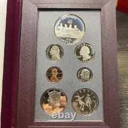 1996 Silver Prestige (7) Coin Proof Set Atlanta Olympics With Box And Coa