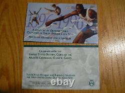 1996 U. S. Atlanta Olympic 8 Silver Coin Proof Set with All Cases and COA (B)