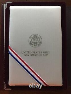 1996 US Mint Prestige Proof Set with Box & COA US Olympic Coins Silver Dollar