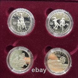 1996 US Olympic Coins of Atlanta Centennial Olympic Games 4pc Proof Set with Box