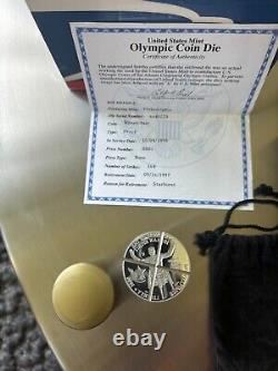 1996 US Olympic Silver Wheelchair + Tennis $1 Dollar Coin Die Cancelled -RAREST