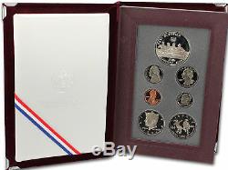 1996 US PRESTIGE Proof 7 Coin Olympic Rowing Silver Dollar Soccer Half Box + COA