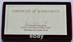 1996 United States Olympic Coins of Atlanta Centennial Olympic Games COA Proof