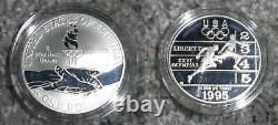 1996 Us Atlanta Olympic 8 Coin Silver Proof Set Case All Ogp & Coa