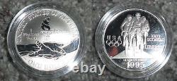 1996 Us Atlanta Olympic 8 Coin Silver Proof Set Case All Ogp & Coa
