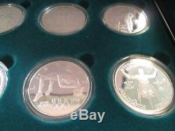 1996 Us Atlanta Olympic 8 Coin Silver Proof Set Case & Coa Olp23