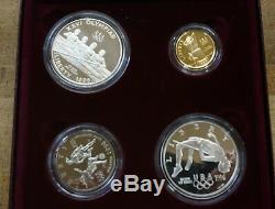 1996 atlanta centennial olympic games 4 coin set united states mint gold /silver