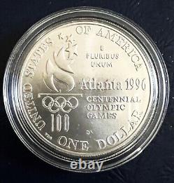 1996-d Atlanta Olympic Rowing Silver Commemorative Brilliant Uncirculated Dollar