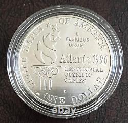 1996-d Olympic High Jump Silver Commemorative Brilliant Uncirculated Dollar