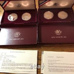 2 set lot1983-S & 1984-S Olympic Silver Dollar 2 Coin US Mint Commemorative Set