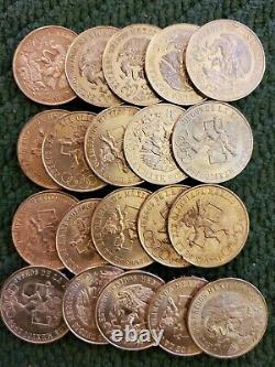 (20) 1968 MEXICO OLYMPICS (72% PURE SILVER) 25 Pesos COINS