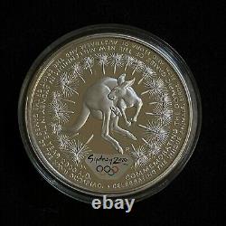 2000 Australia Kangaroo Flora Fauna 5 Dollars Silver Coin Sydney Olympics #KC7