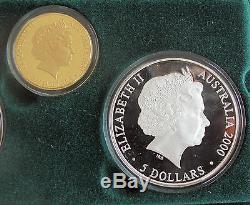 2000 Australia Olympic coin set $5 $100 dollars 9999 gold silver 1/3 Oz Sydney