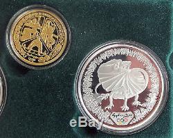 2000 Australia Olympic coin set $5 $100 dollars 9999 gold silver 1/3 Oz. Sydney