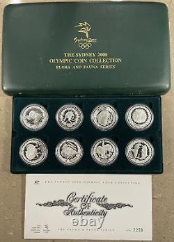 2000 Sydney Olympic Flora & Fauna Silver Proof Coin Set 99.9 Silver 31.63 Gr COA