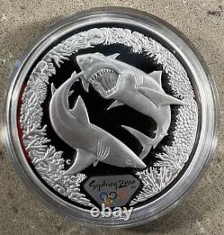 2000 Sydney Olympic Flora & Fauna Silver Proof Coin Set 99.9 Silver 31.63 Gr COA