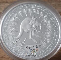 2000 Sydney Olympic Games $5.999 Silver Proof Coin Kangaroo's And Grasslands
