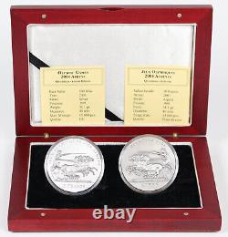 2001 Congo 10 Francs & Ghana 500 Sika 2004 Athens Olympics. 999 Silver Coin Set