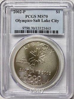2002 P Olympics Salt Lake City Commemerative Silver Dollar PCGS MS70