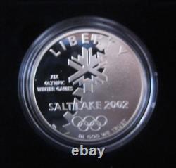 2002 US Mint Salt Lake Winter Olympics Commemorative PF Gold & Silver 2-Coin Set