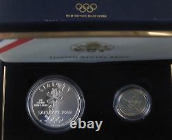 2002 US Mint Salt Lake Winter Olympics Commemorative PF Gold & Silver 2-Coin Set