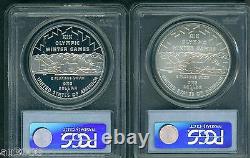 2002-p Salt Lake City Slc Olympics Silver Dollar Pcgs Ms69 Pf69 Pr69 2-coins Set