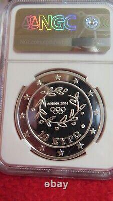 2004 Greece Greek Olympics Athens Javelin. 925 34 gram silver coin NGC PF66 proo