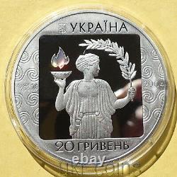 2004 Ukraine 28th Summer Olympics Games Sports 2 Oz Silver Hologram Coin Athens