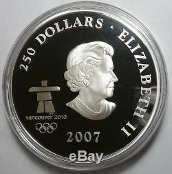 2007 2010 Canada 250 Vancouver Olympics Games kilo Silver Coin BOX COA