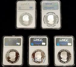 2007 Canada Olympics 5 Coin 1 oz $25 Proof Silver Coin Hologram Set NGC PF70 UC
