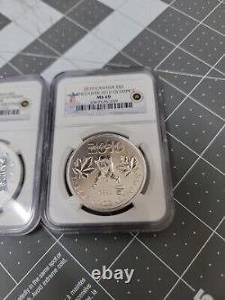 2008, 2009 & 2010 Canada Silver Maple Leaf $5 Vancouver Olympics ALL NGC MS69