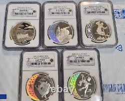 2008 $25 Canada Proof Silver 2010 Olympics 5-Coin Set NGC Gem Proof A928
