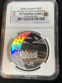 2008 $25 Canada Proof Silver 2010 Olympics 5-Coin Set NGC PF 70 Ultra Cameo