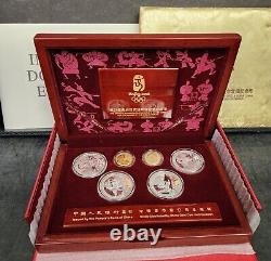 2008 Beijing 6 Coin Olympic Commemorative Gold & Silver (Series 3) Set OGP COA