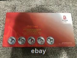 2008 Beijing Olympic Games 5 Coin Silver Set China (DFP #91 2/25)