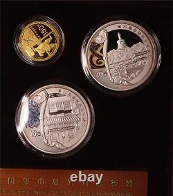 2008 Beijing Olympics 6 Coin Set. 66 oz. 999 Gold and 4 oz. 999 Silver Case