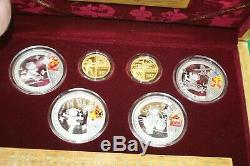 2008 Bejiing Olympic Series i Gold & Silver Set 6 Proof Coins Case COA
