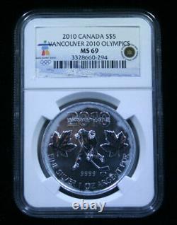 2008 Canada Maple Leaf, 09 & 10 Canada S$5 Vancouver 10 Olympics Silver Coin Set