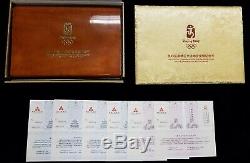 2008 China Beijing Olympics 6 Pc Proof Gold & Silver Coin Set withCOA & Box (OGP)