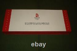 2008 China Beijing Olympics Commemorative 5 Coin Set. 999 Fine Silver, with Box