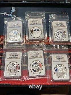 2008 Chinese Olympic 1 Oz 999 Fine Silver Coins NGC Certified PF69 6 Coins