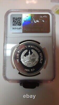 2008 Laos Beijing Olympics Olympic Torch 1000 kip silver coin