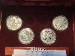 2008 beijing olympic game 12 PCs 1 Oz silver coins set With Boxes & COAs