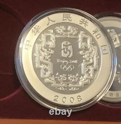 2008 beijing olympic game 12 PCs 1 Oz silver coins set With Boxes & COAs